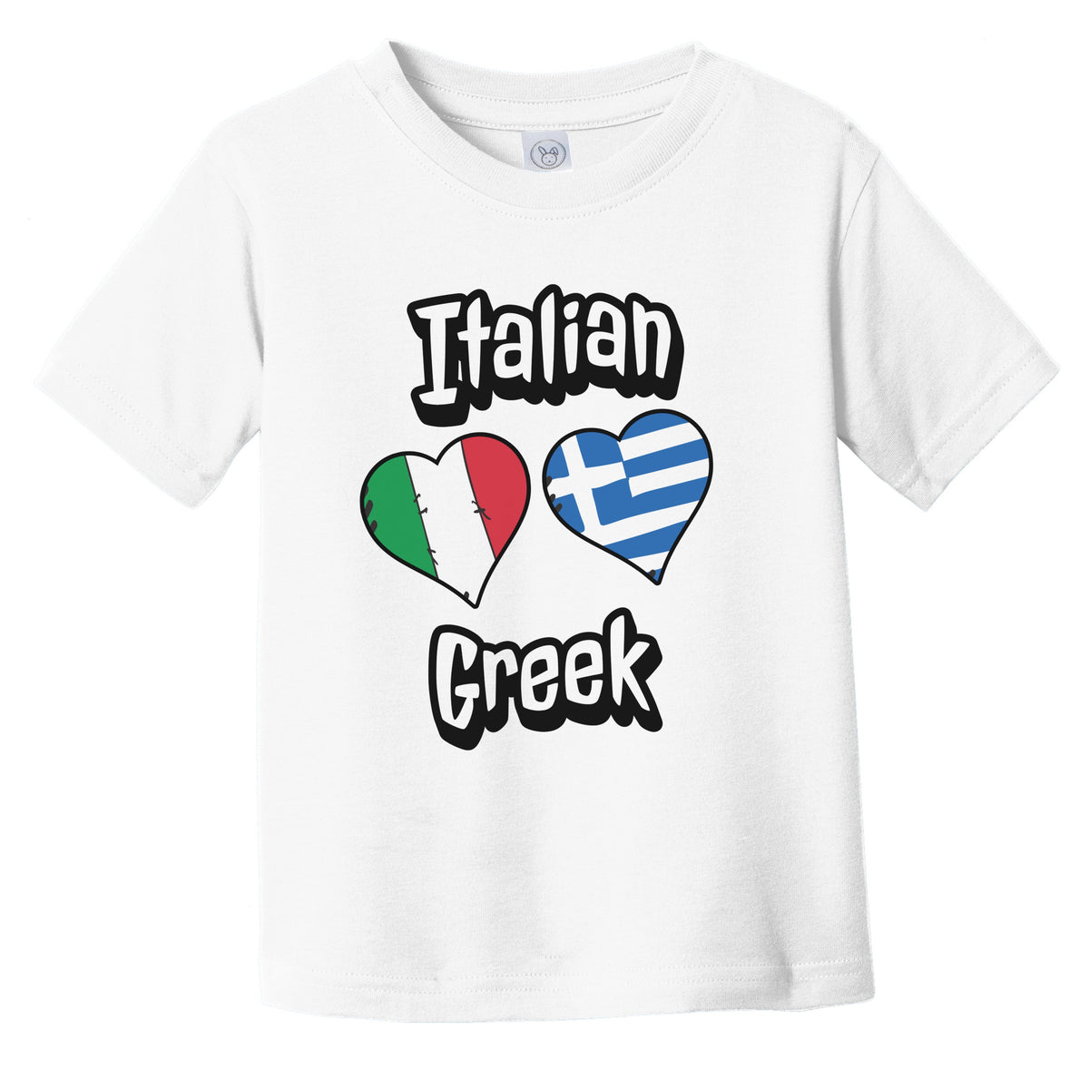 Italian Greek Flag Heart Combo Italy Greece Infant Toddler T-Shirt