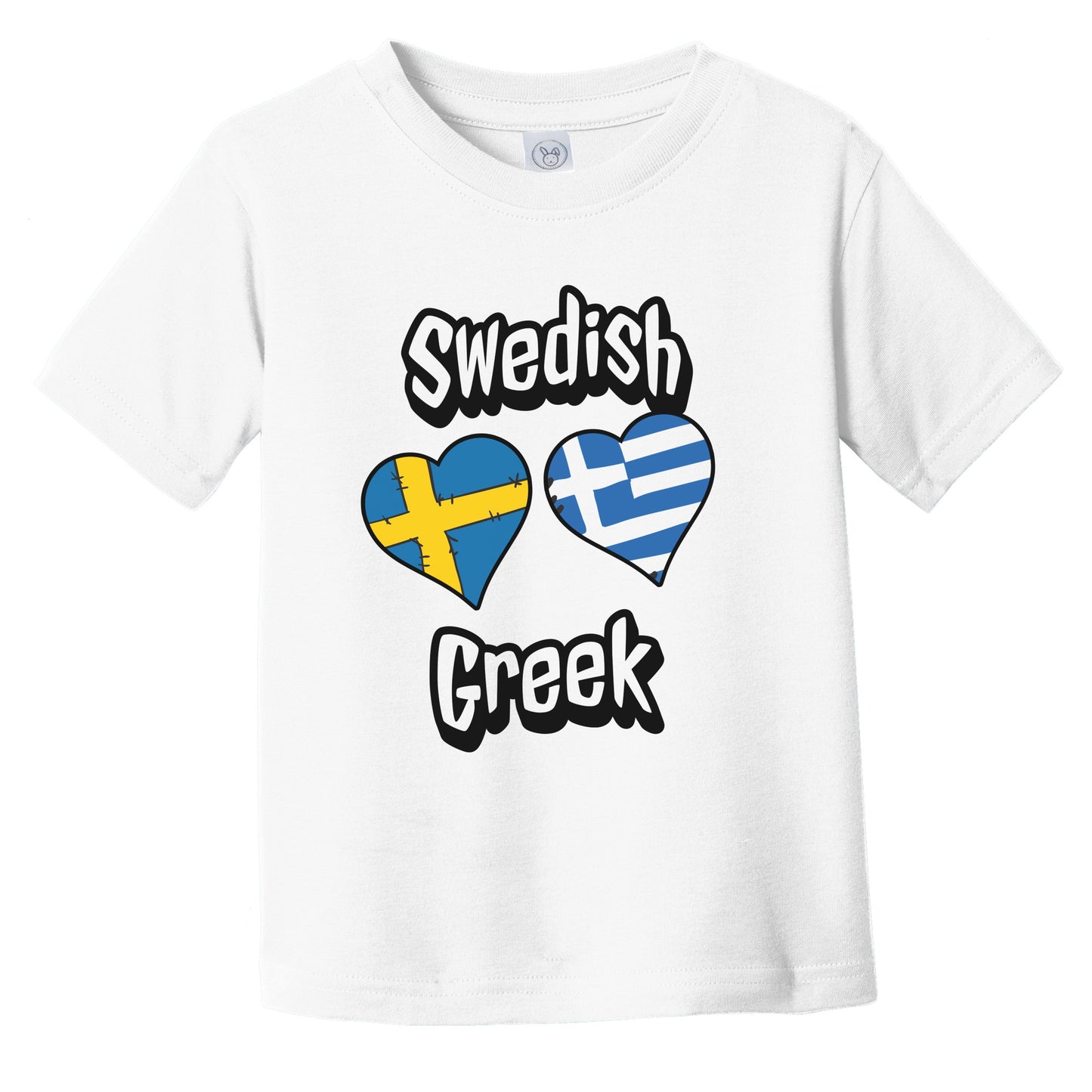 Swedish Greek Flag Heart Combo Sweden Greece Infant Toddler T-Shirt