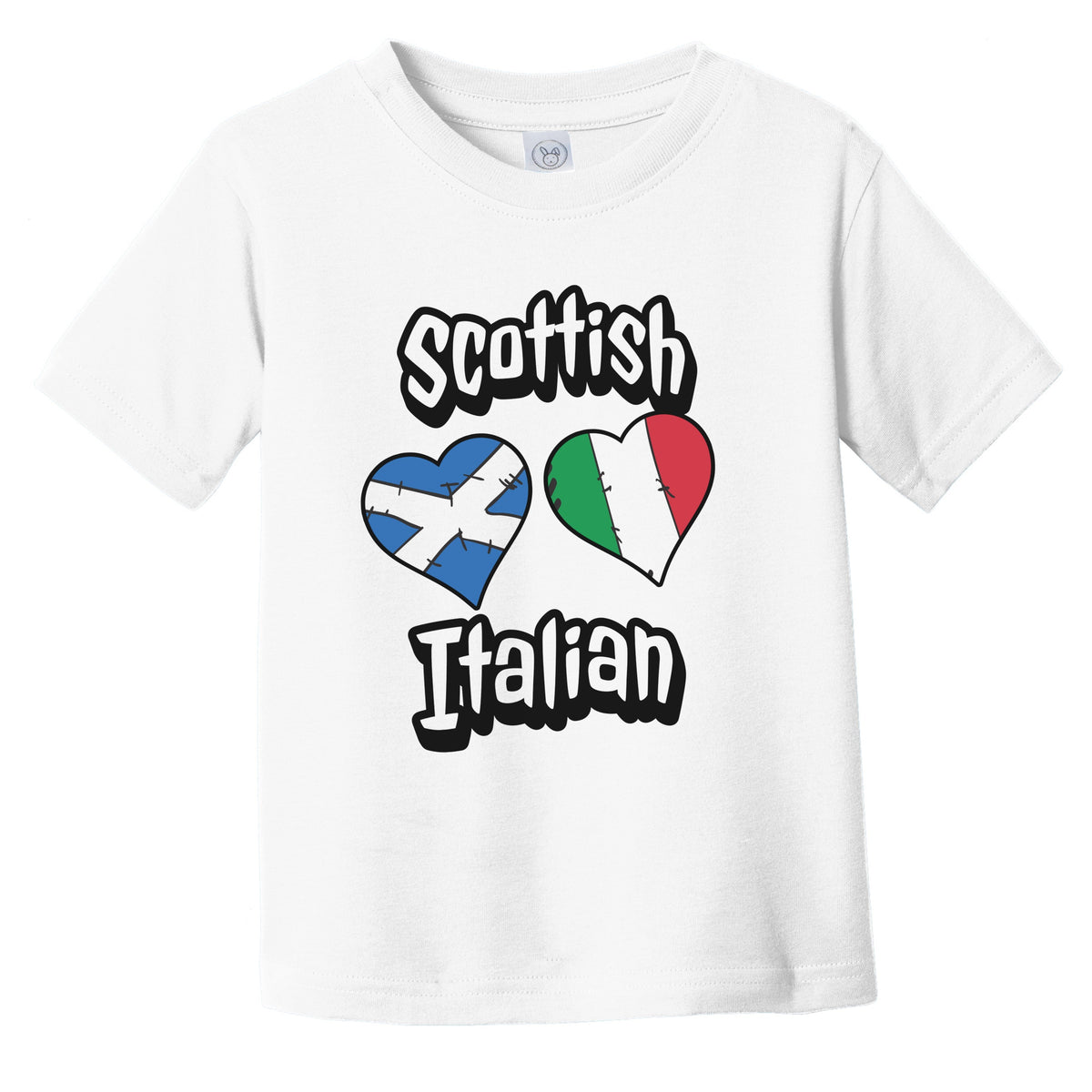 Scottish Italian Flag Heart Combo Scotland Italy Infant Toddler T-Shirt