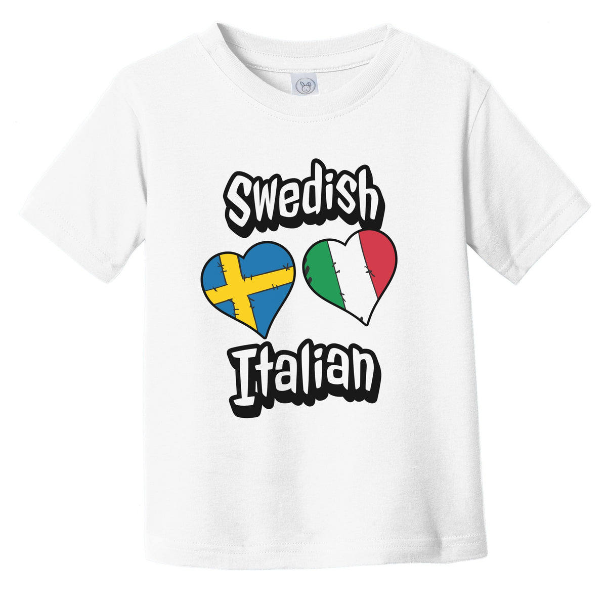 Swedish Italian Flag Heart Combo Sweden Italy Infant Toddler T-Shirt