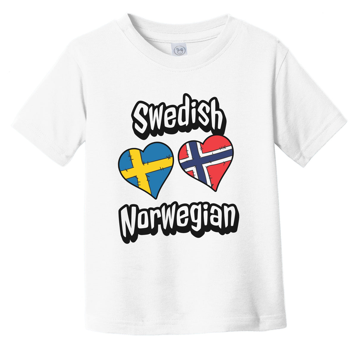 Swedish Norwegian Flag Heart Combo Sweden Norway Infant Toddler T-Shirt
