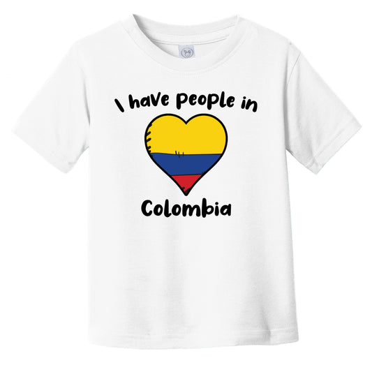 Colombian Flag Heart I Have People In Colombia Infant Toddler T-Shirt