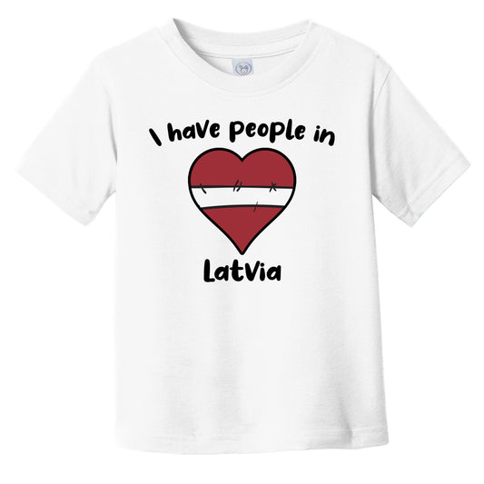 Latvian Flag Heart I Have People In Latvia Infant Toddler T-Shirt