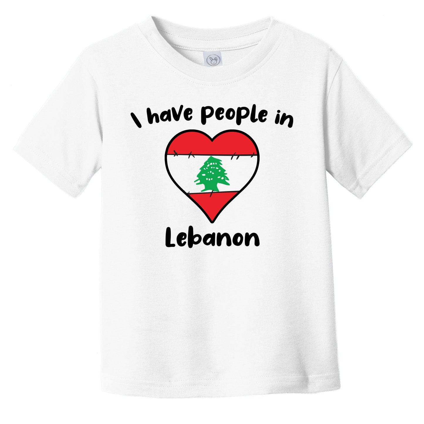 Lebanese Flag Heart I Have People In Lebanon Infant Toddler T-Shirt
