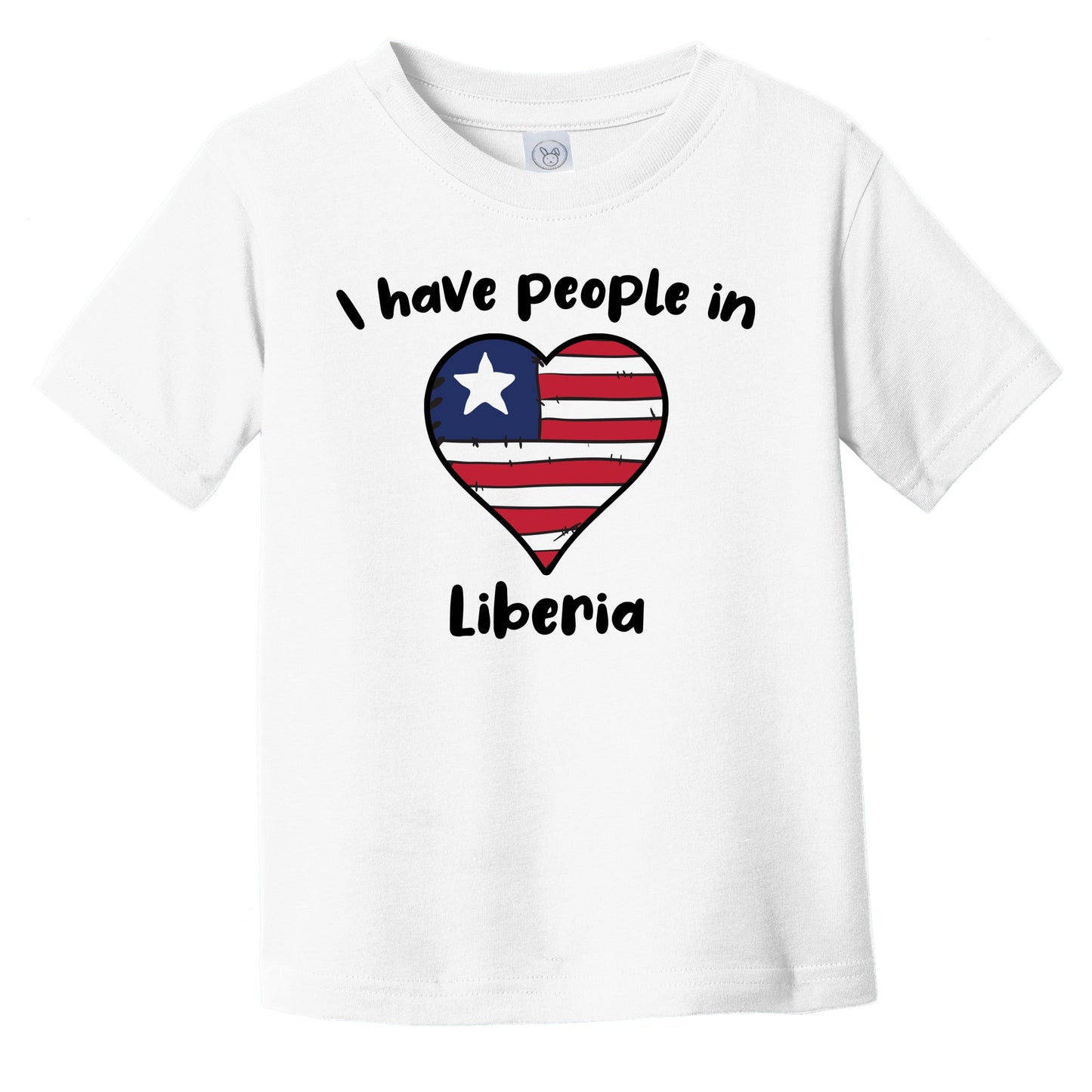 Liberian Flag Heart I Have People In Liberia Infant Toddler T-Shirt