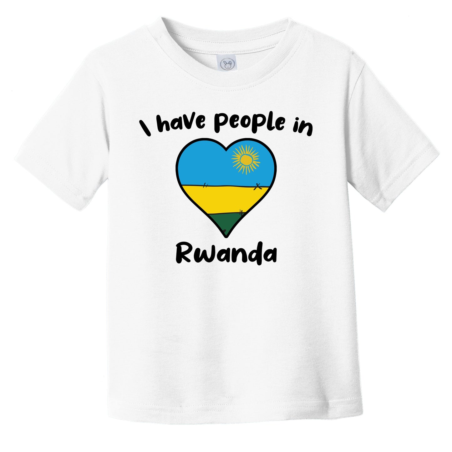 Rwandan Flag Heart I Have People In Rwanda Infant Toddler T-Shirt