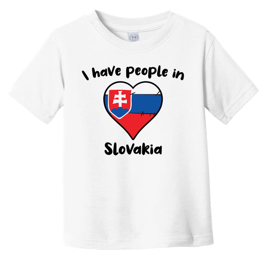 Slovakian Flag Heart I Have People In Slovakia Infant Toddler T-Shirt