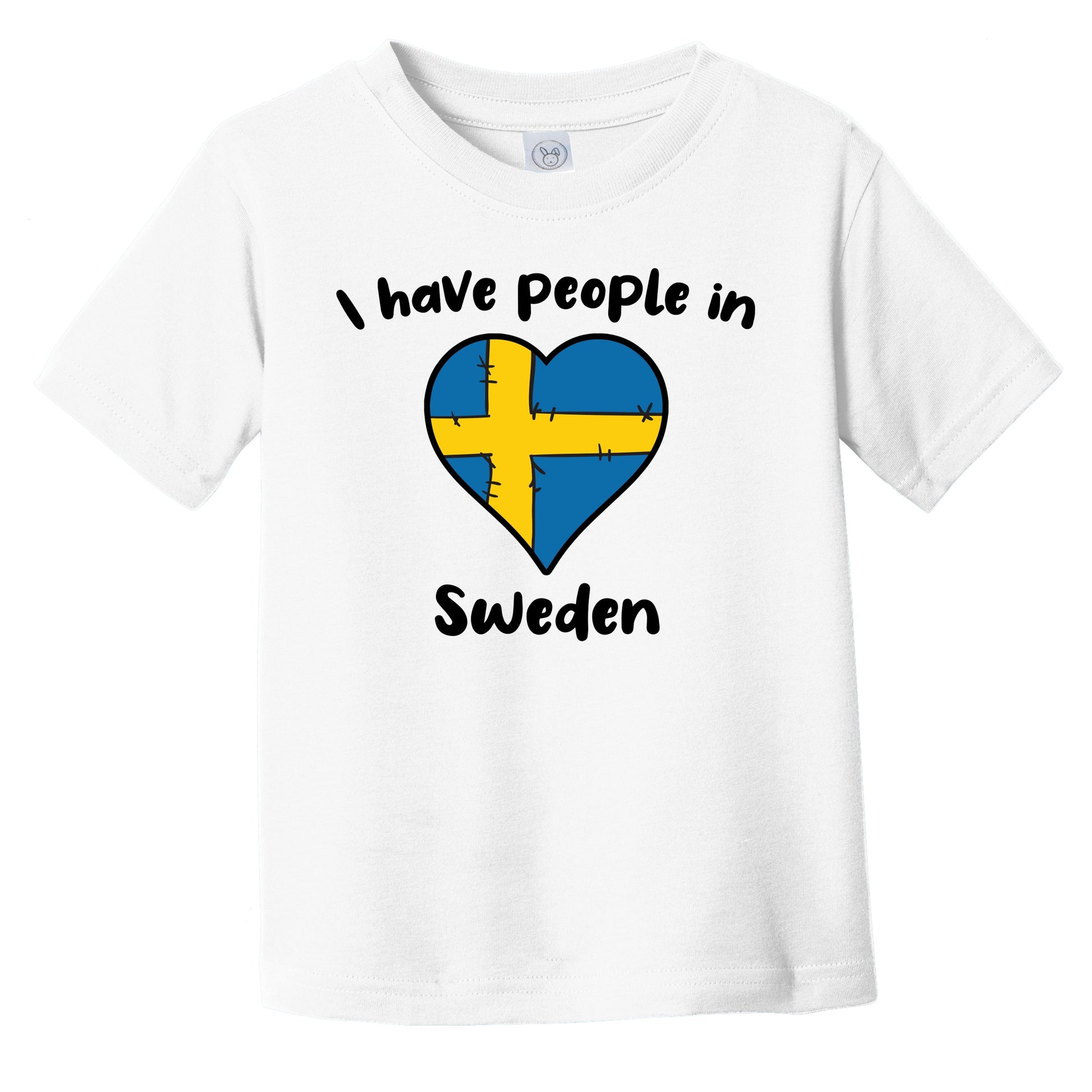 Swedish Flag Heart I Have People In Sweden Infant Toddler T-Shirt