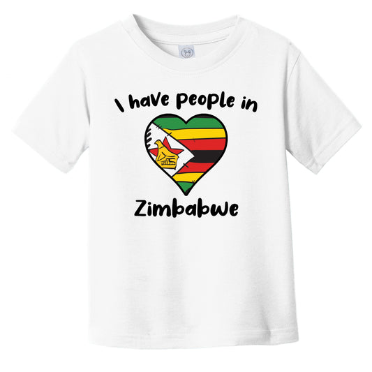 Zimbabwean Flag Heart I Have People In Zimbabwe Infant Toddler T-Shirt