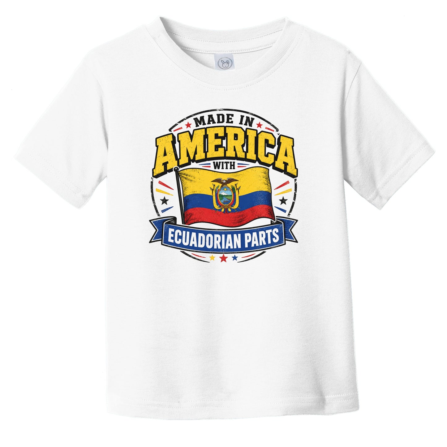 Made In America With Ecuadorian Parts Ecuador Flag Infant Toddler T-Shirt