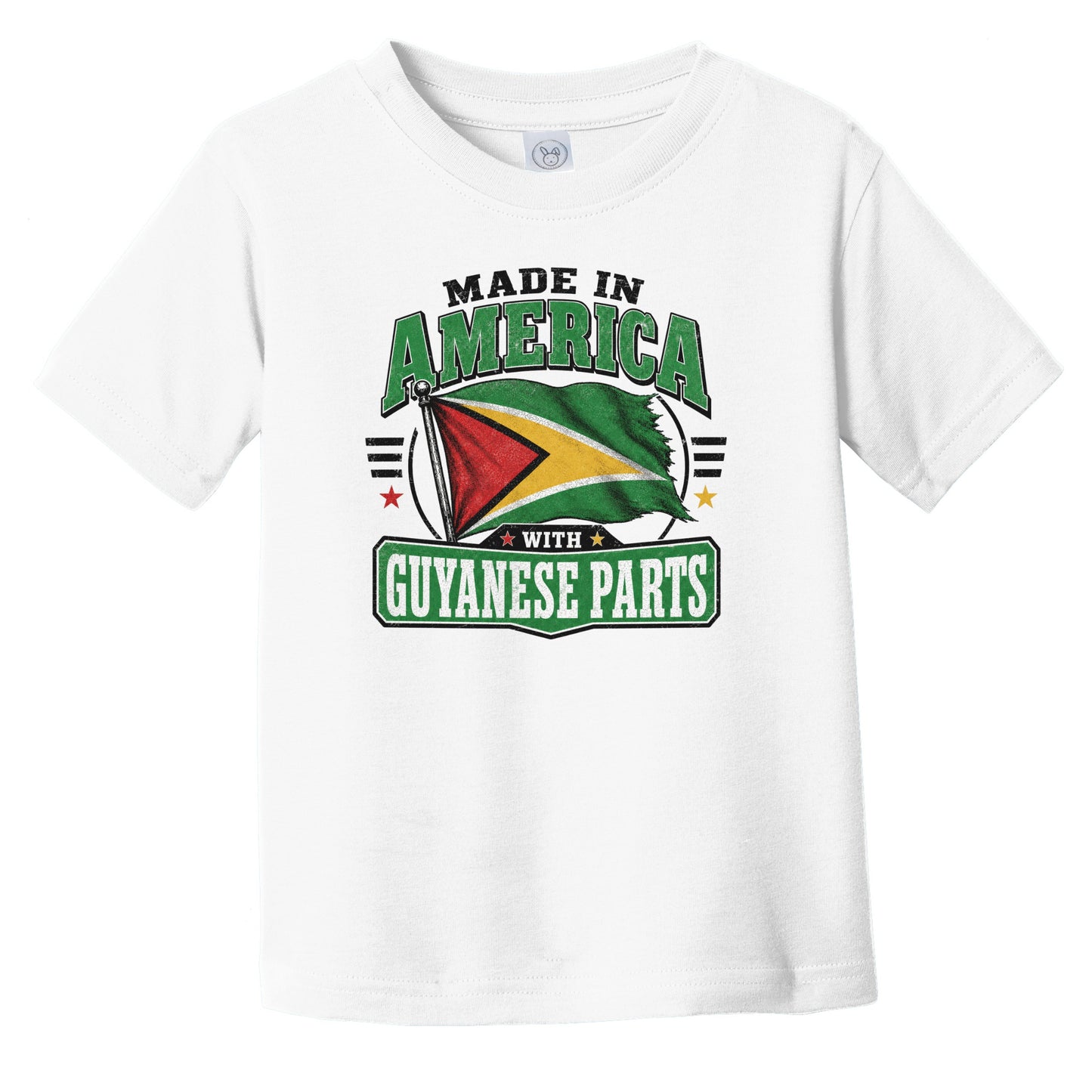 Made In America With Guyanese Parts Guyana Flag Infant Toddler T-Shirt