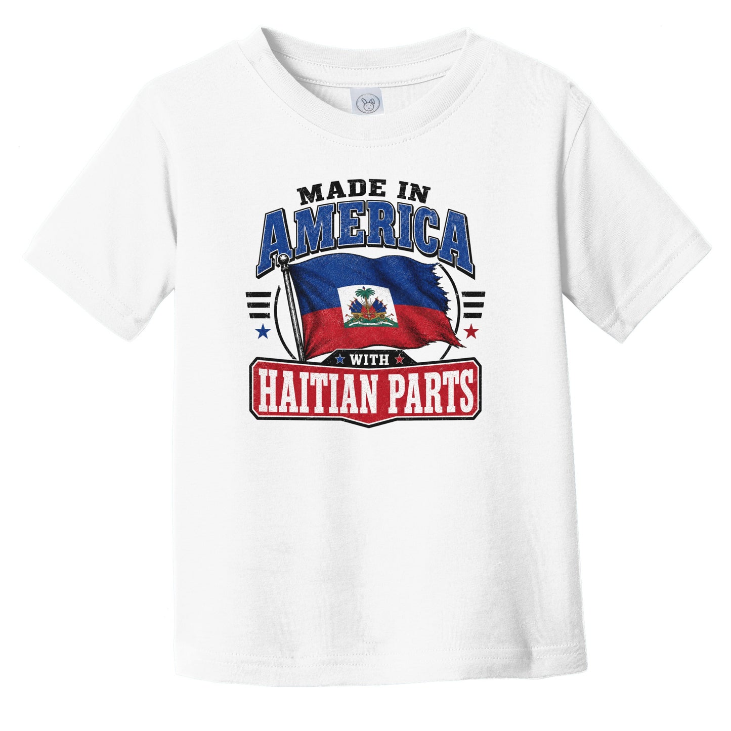 Made In America With Haitian Parts Haiti Flag Infant Toddler T-Shirt
