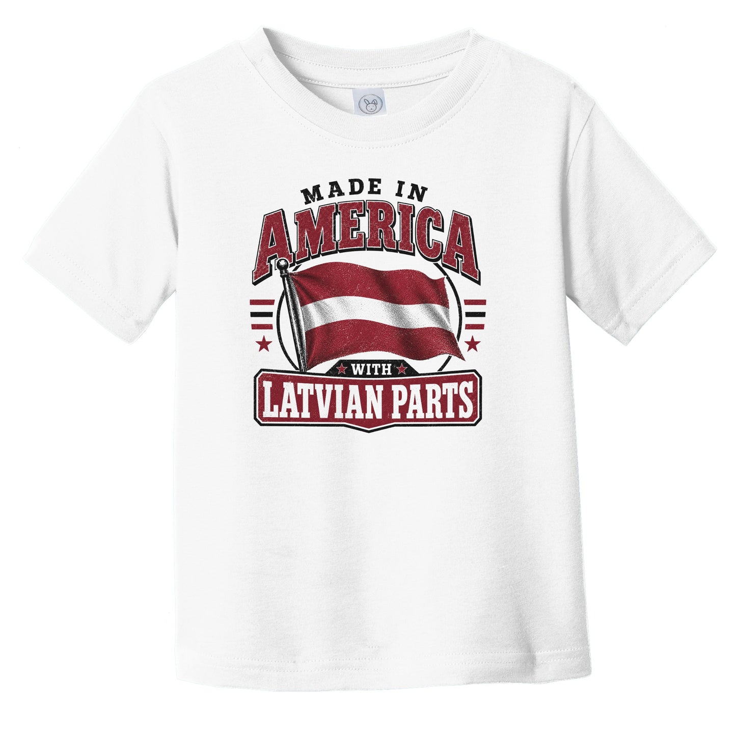Made In America With Latvian Parts Latvia Flag Infant Toddler T-Shirt