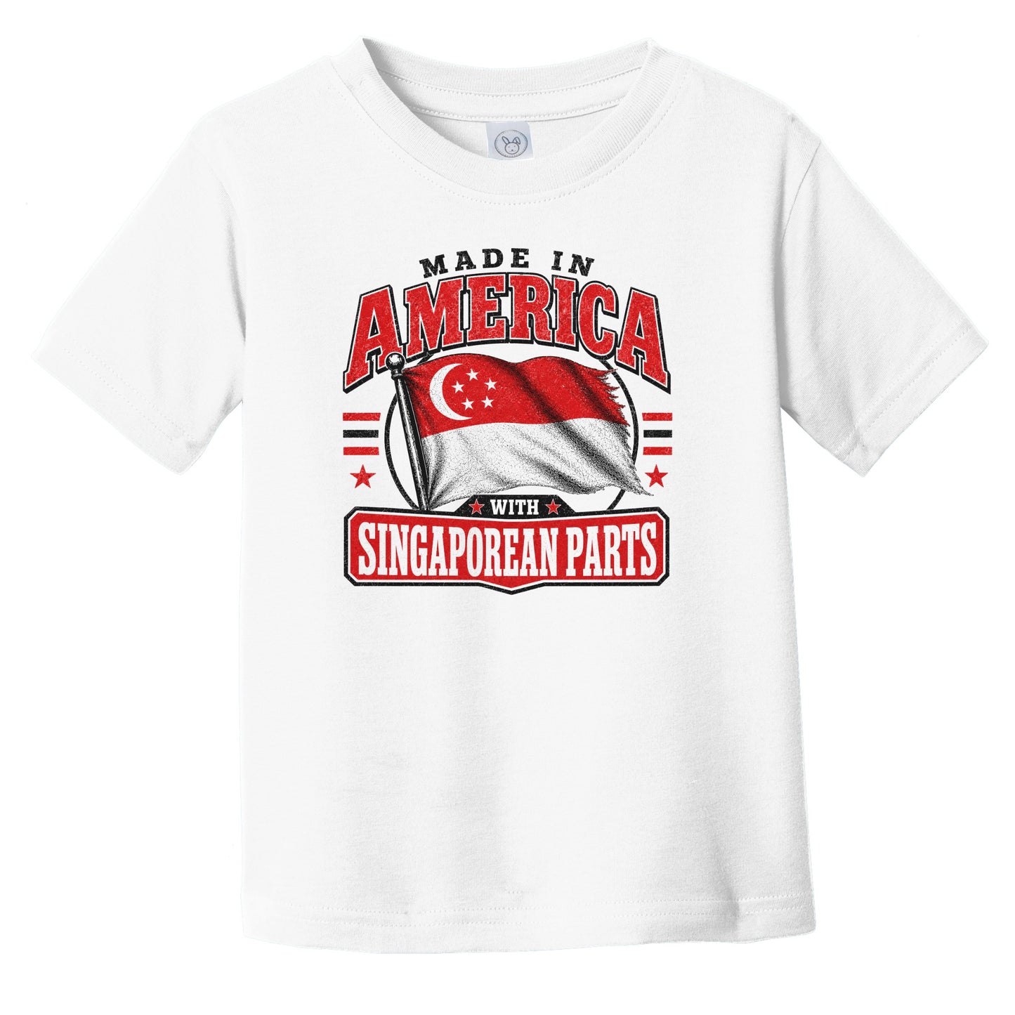 Made In America With Singaporean Parts Singapore Flag Infant Toddler T-Shirt