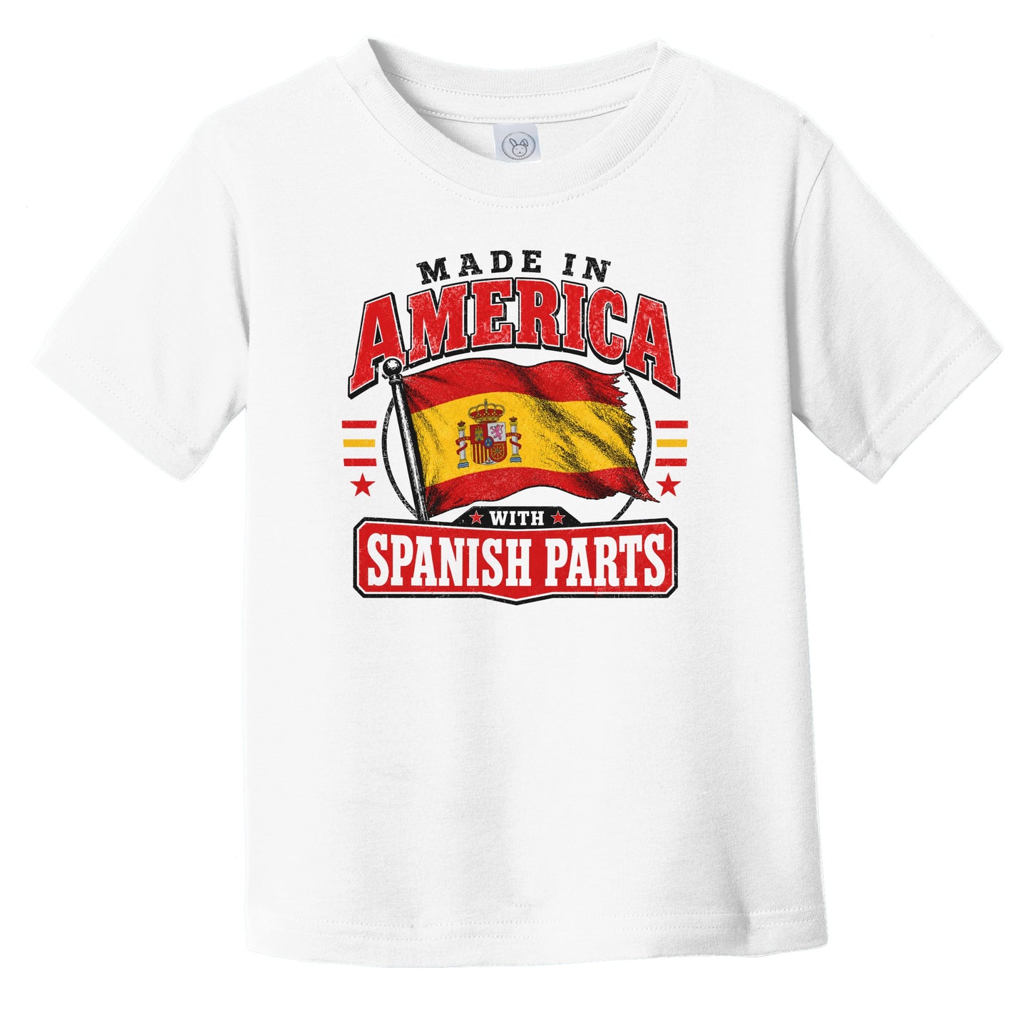 Made In America With Spanish Parts Spain Flag Infant Toddler T-Shirt