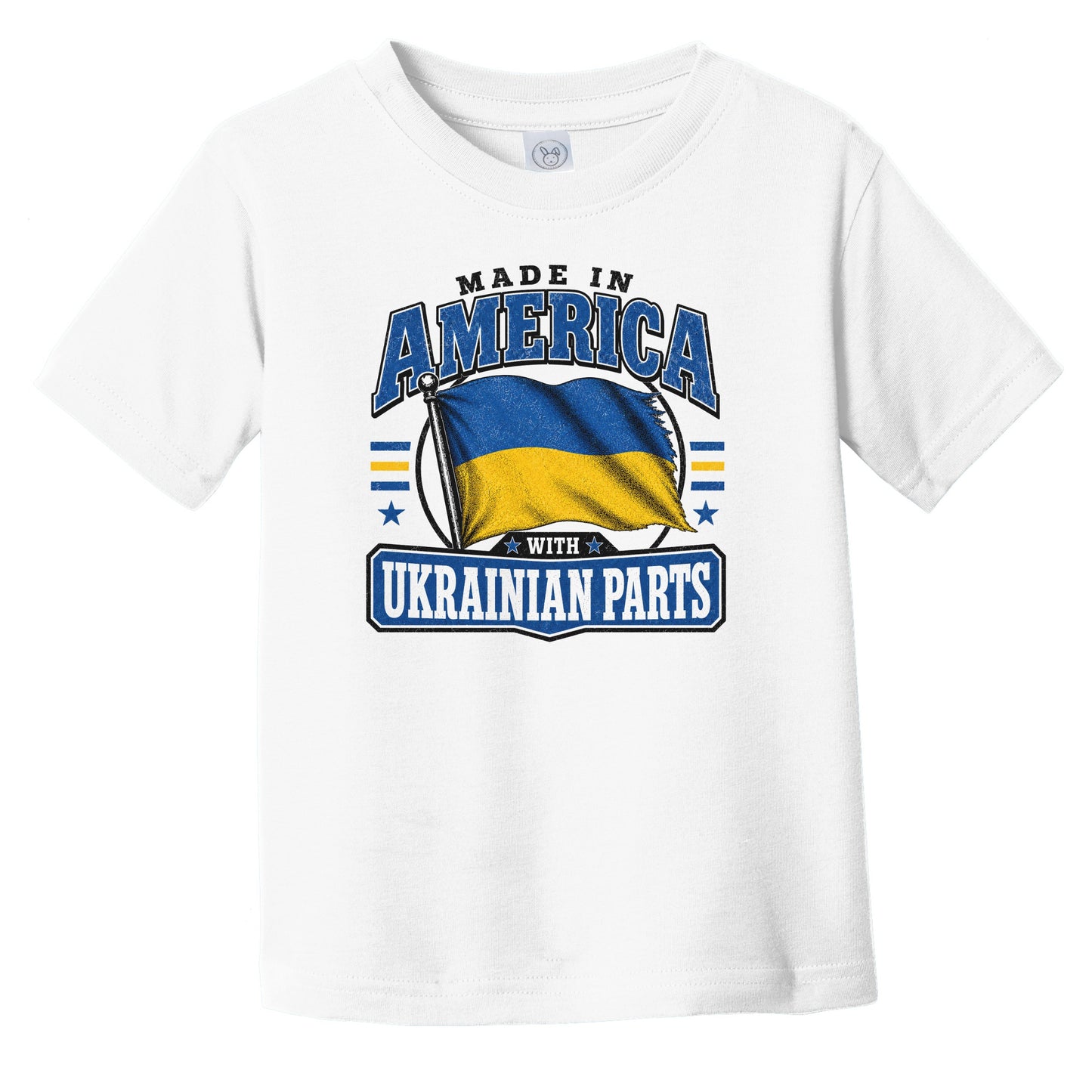 Made In America With Ukrainian Parts Ukraine Flag Infant Toddler T-Shirt