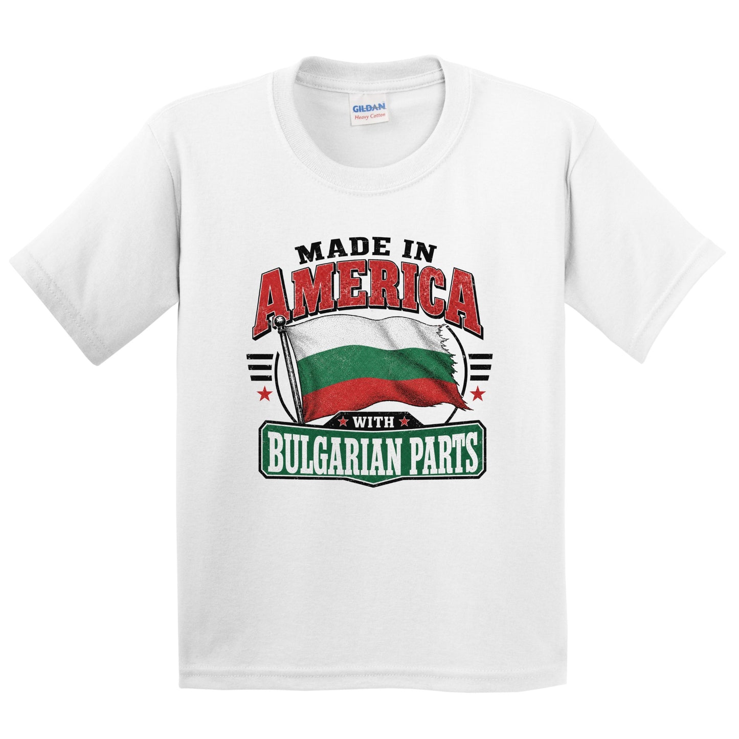 Made In America With Bulgarian Parts Bulgaria Flag Youth T-Shirt