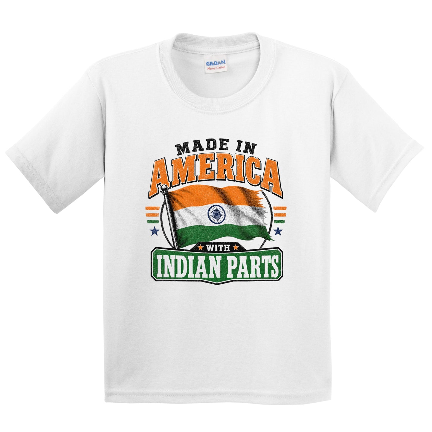 Made In America With Indian Parts India Flag Youth T-Shirt
