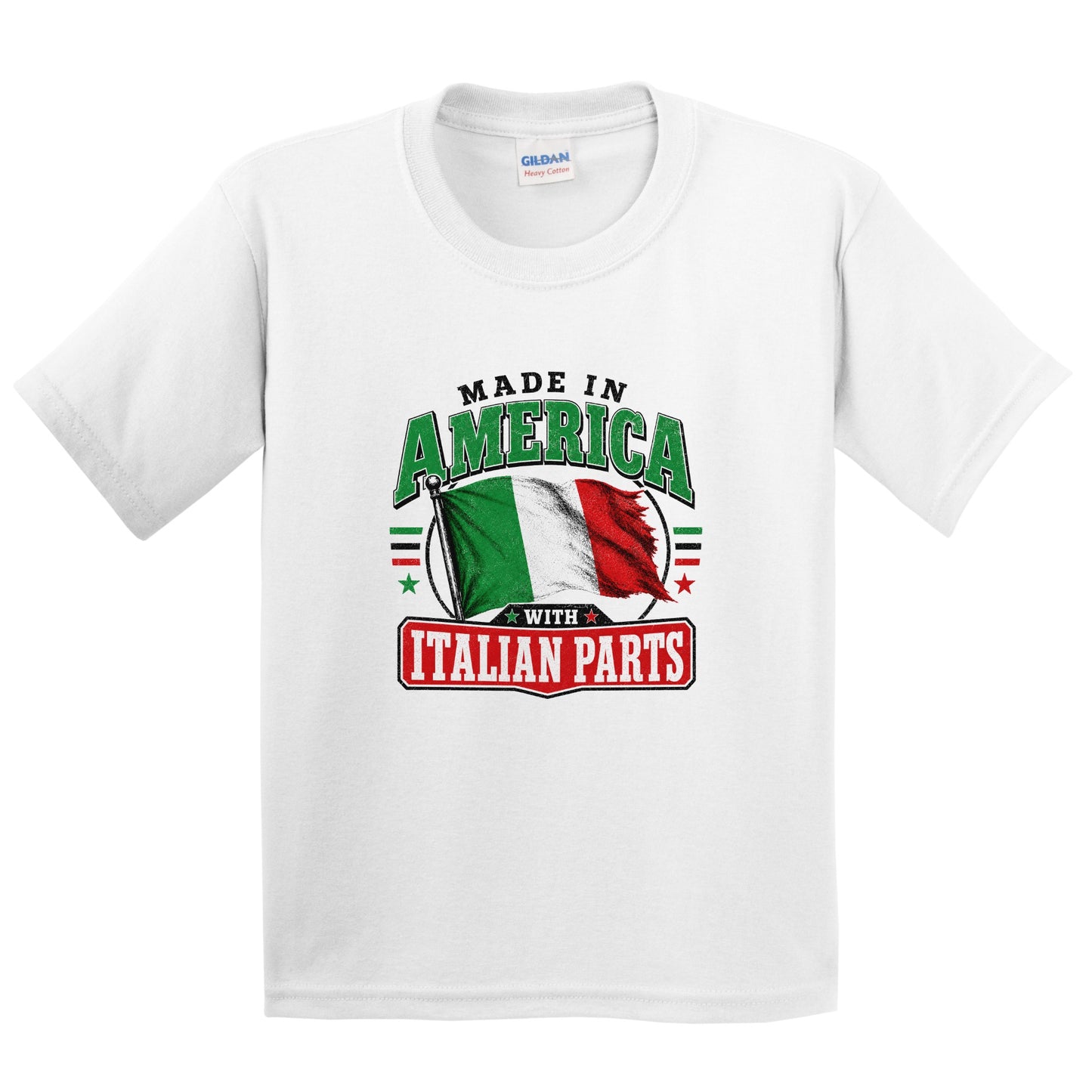 Made In America With Italian Parts Italy Flag Youth T-Shirt