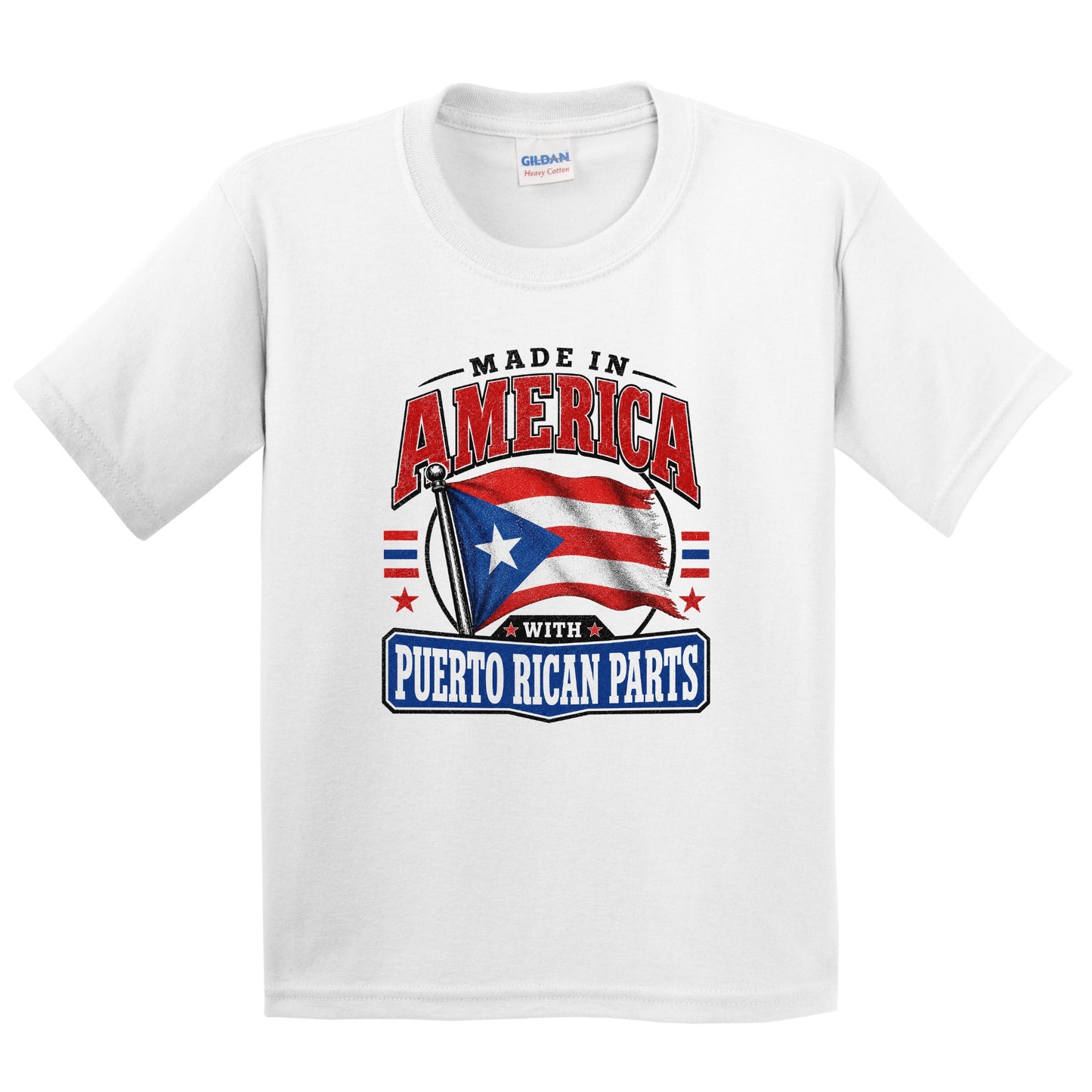 Made In America With Puerto Rican Parts Puerto Rico Flag Youth T-Shirt