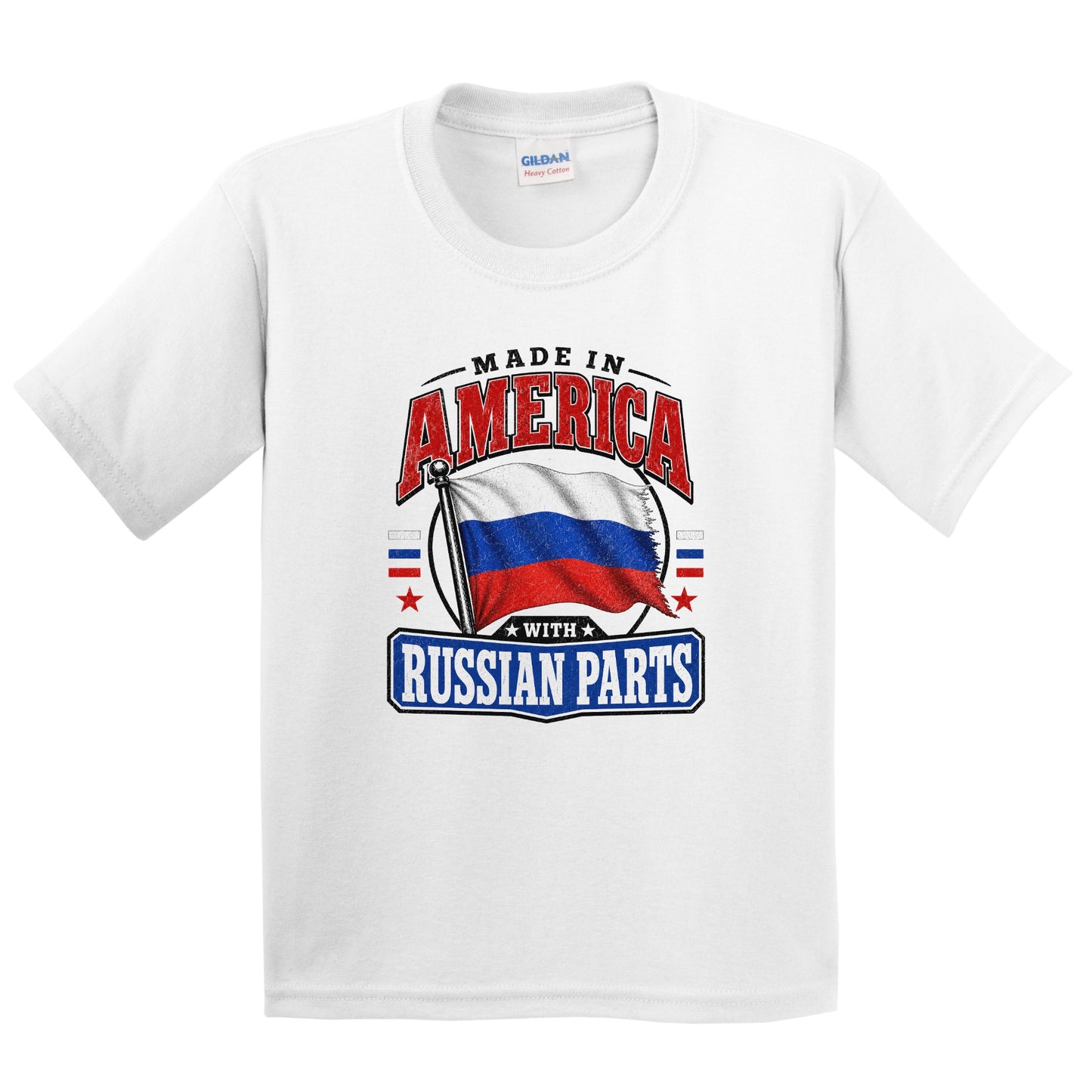 Made In America With Russian Parts Russia Flag Youth T-Shirt
