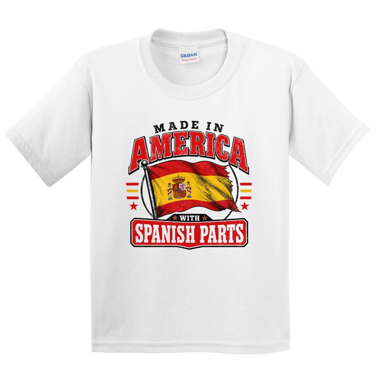 Made In America With Spanish Parts Spain Flag Youth T-Shirt