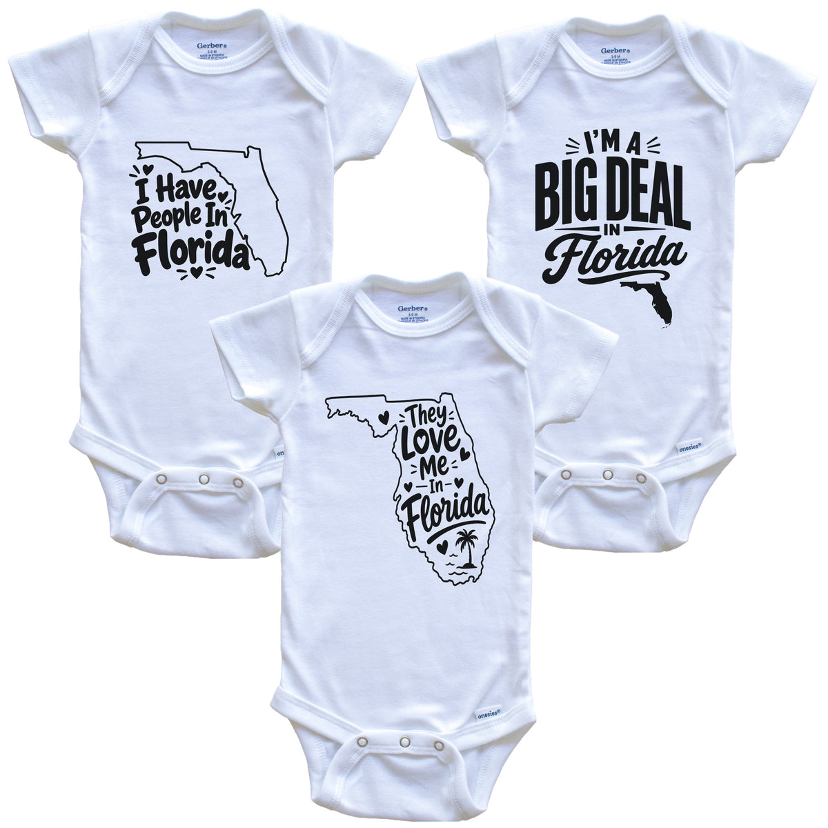 They Love Me In Florida Funny State Silhouette 3 Piece Gift Set