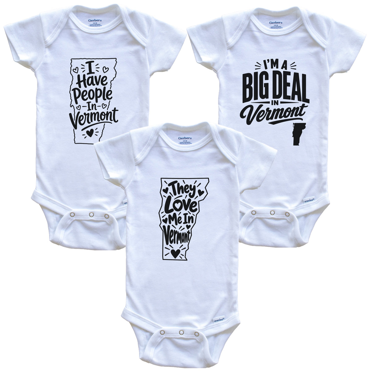 They Love Me In Vermont Funny State Silhouette 3 Piece Gift Set