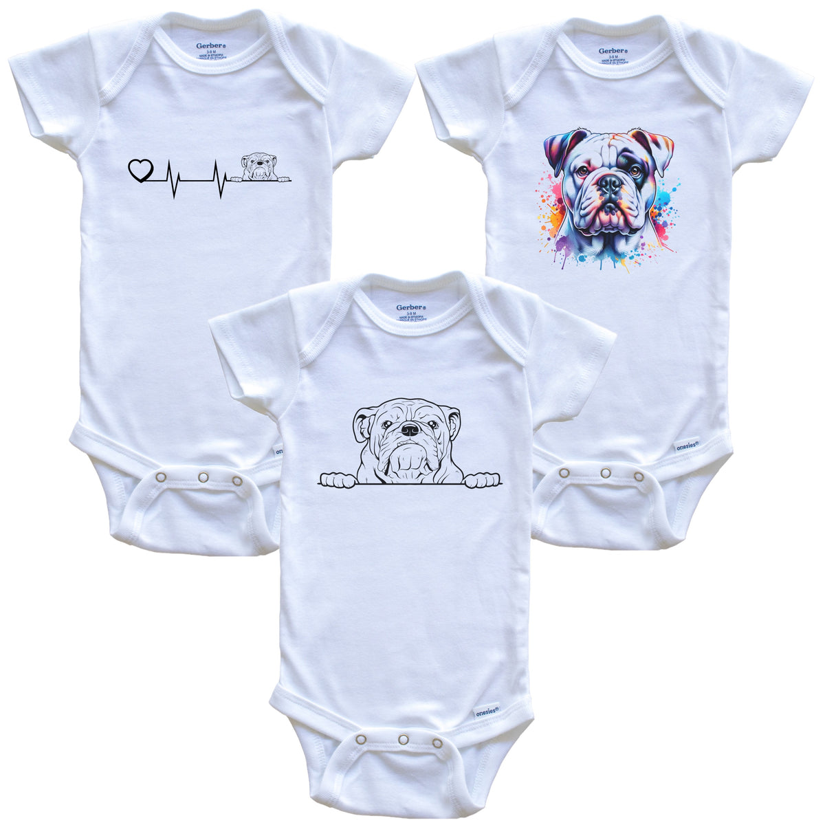 Australian Shepherd Baby Bodysuits - Cute Aussie Dog Breed 3 Piece Gift Set