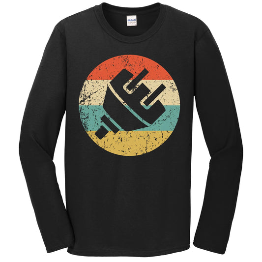 Electrician Shirt - Vintage Retro Electric Plug Long Sleeve T-Shirt