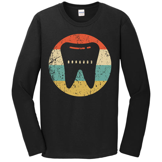 Dentist Orthodontist Shirt - Vintage Retro Tooth Long Sleeve T-Shirt