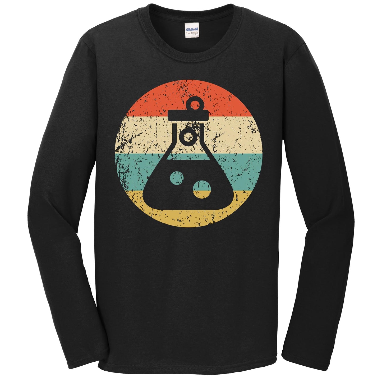 Chemist Scientist Shirt - Retro Test Tube Flask Long Sleeve T-Shirt