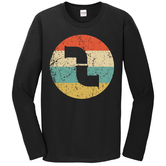 Plumber Shirt - Vintage Retro Water Pipes Long Sleeve T-Shirt