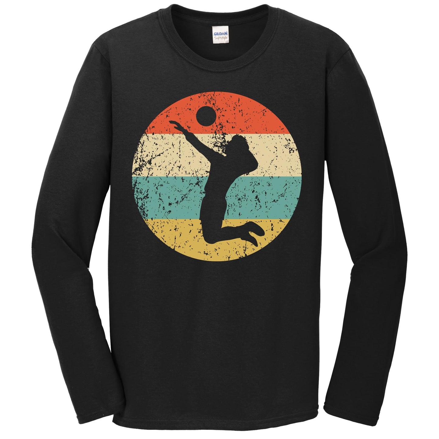 Volleyball Shirt - Vintage Retro Volleyball Player Long Sleeve T-Shirt