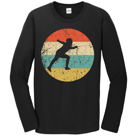 Fencing Shirt - Vintage Retro Fencer Long Sleeve T-Shirt