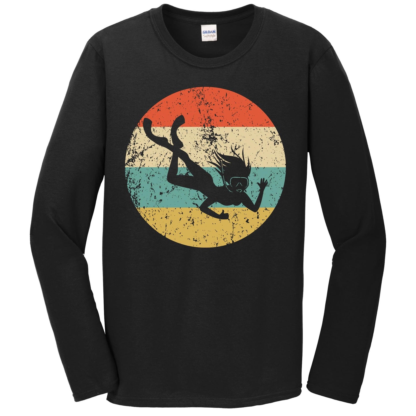 Snorkeling Shirt - Vintage Retro Snorkeler Long Sleeve T-Shirt