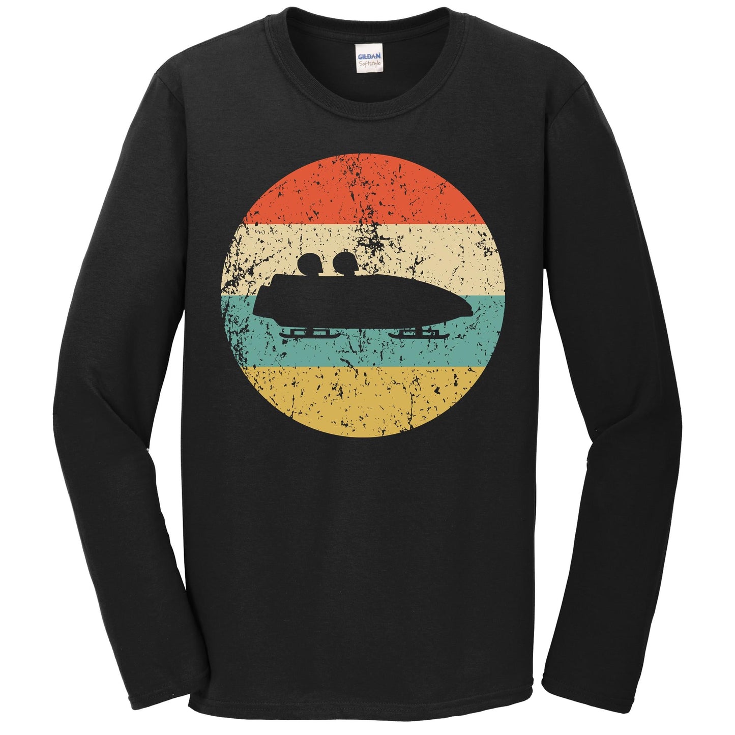 Bobsledding Shirt - Vintage Retro Bobsledder Long Sleeve T-Shirt