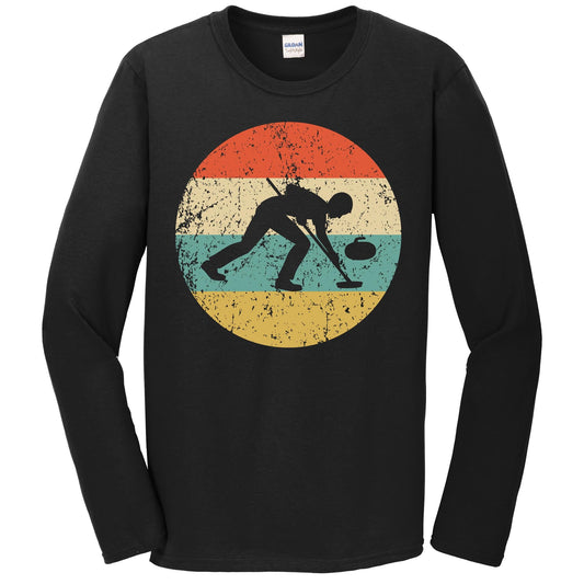 Curling Shirt - Vintage Retro Curler Long Sleeve T-Shirt