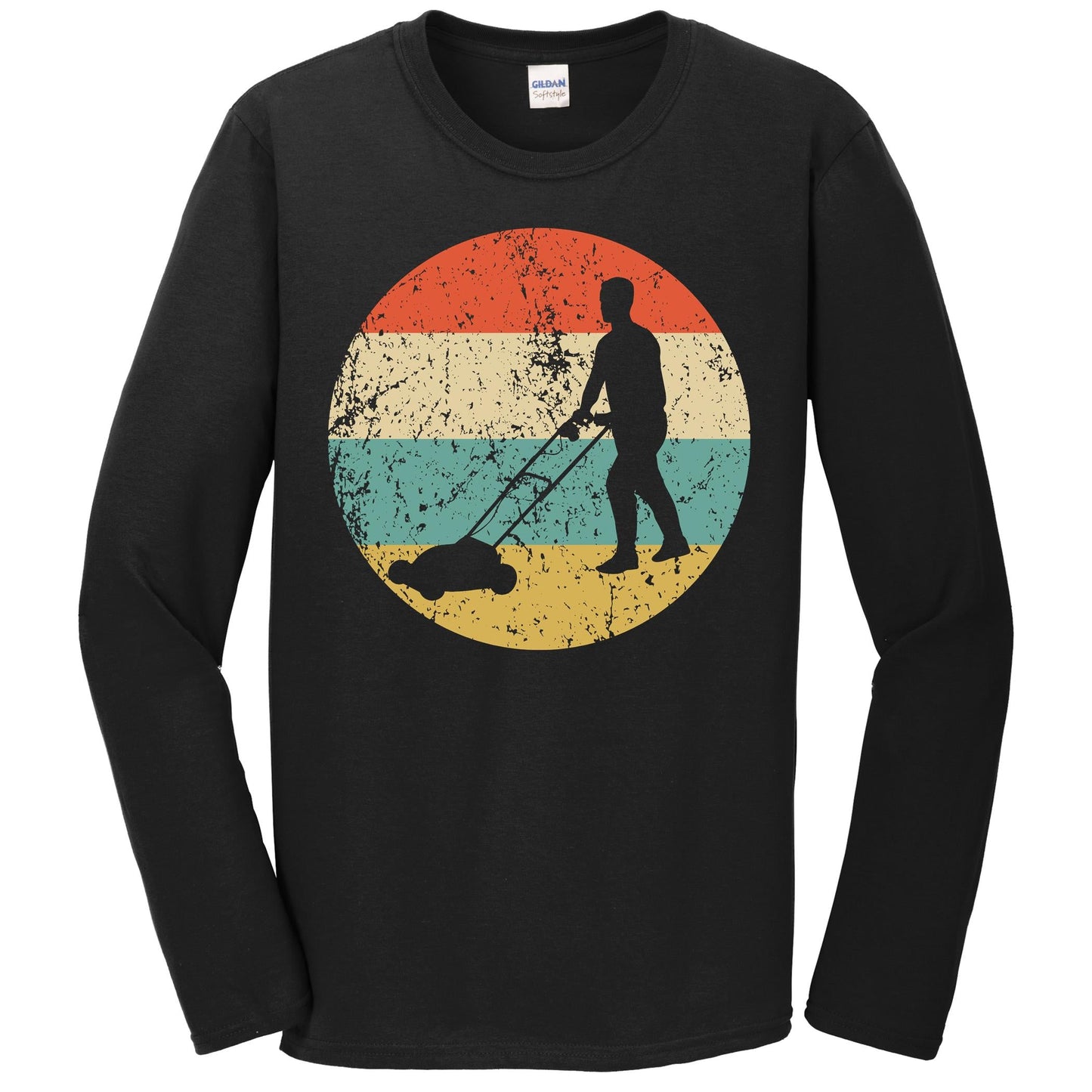 Lawnmowing Shirt - Vintage Retro Lawnmower Long Sleeve T-Shirt
