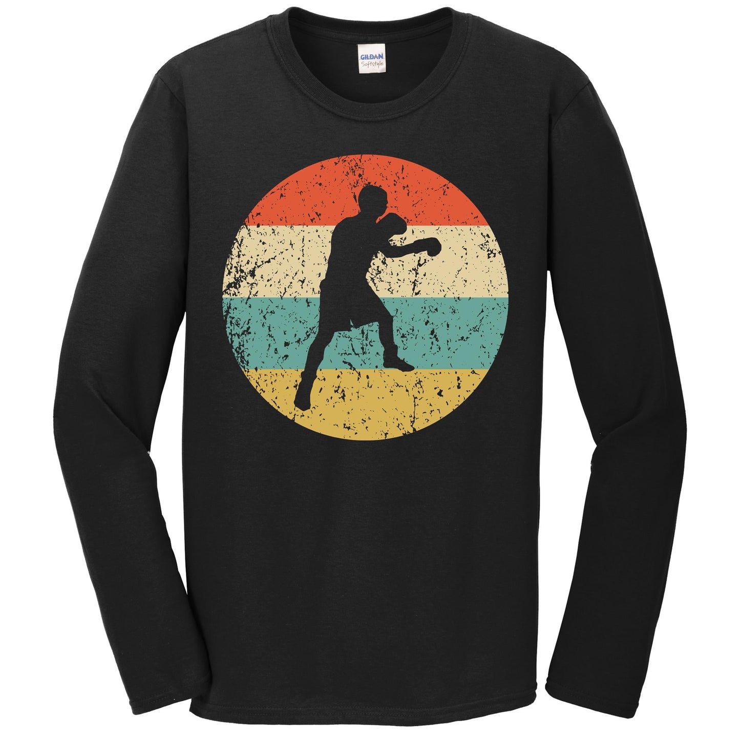 Boxing Shirt - Vintage Retro Boxer Long Sleeve T-Shirt