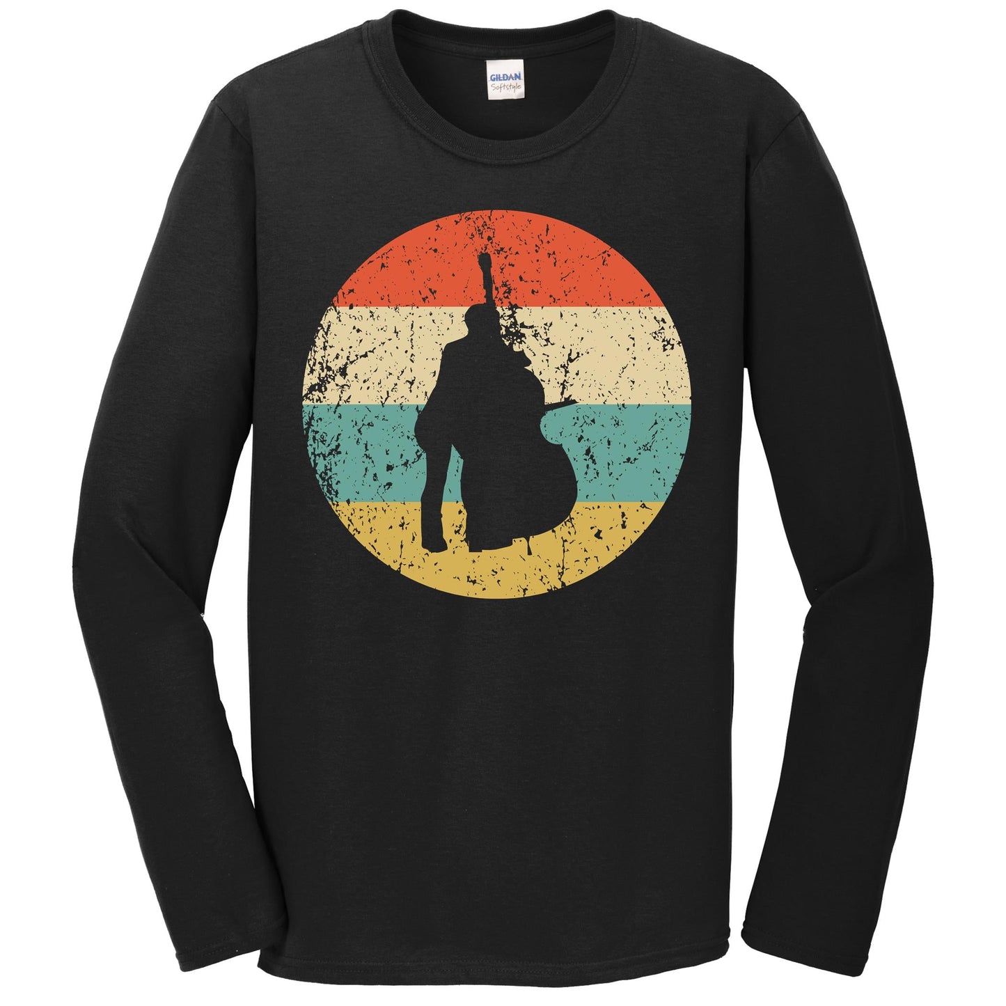 Stand Up Bass Shirt - Vintage Retro Music Long Sleeve T-Shirt