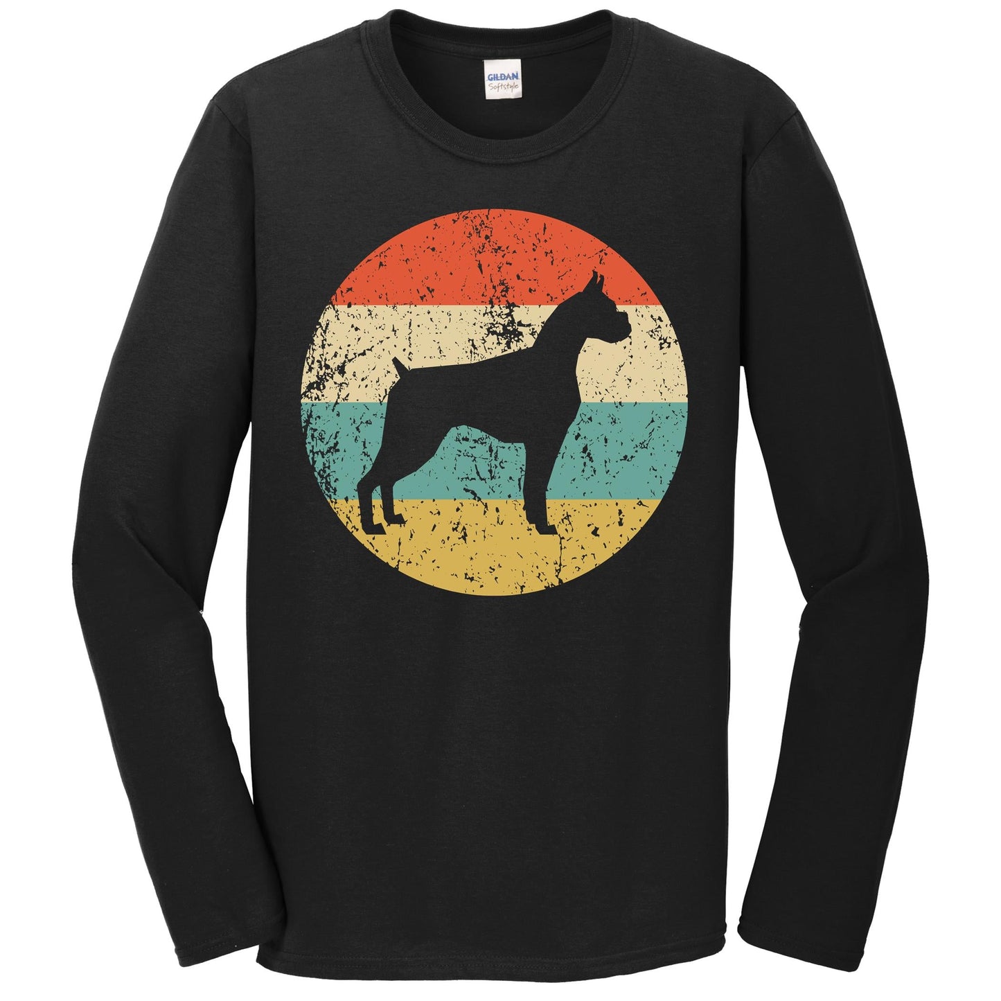 Boxer Shirt - Vintage Retro Boxer Dog Long Sleeve T-Shirt