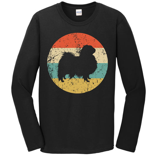 Japanese Chin Shirt - Vintage Retro Japanese Chin Dog Long Sleeve T-Shirt