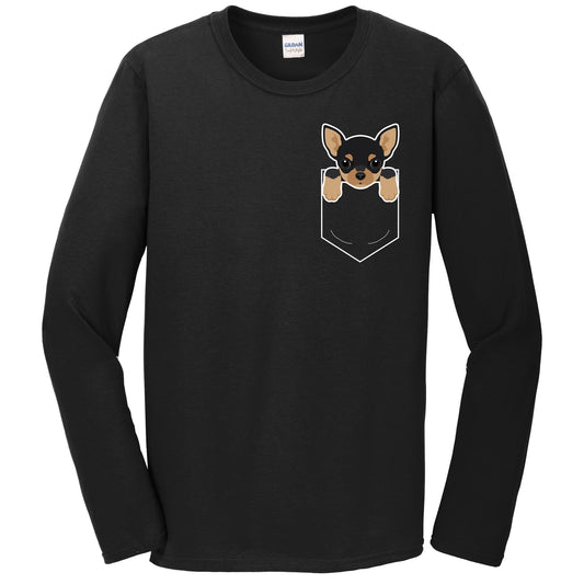 Chihuahua In My Pocket Cute Dog Owner Long Sleeve T-Shirt