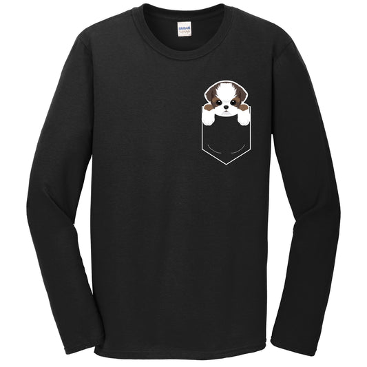 Shih Tzu In My Pocket Cute Dog Owner Long Sleeve T-Shirt