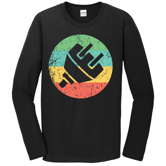 Electrician Long Sleeve Shirt - Vintage Retro Electric Plug T-Shirt