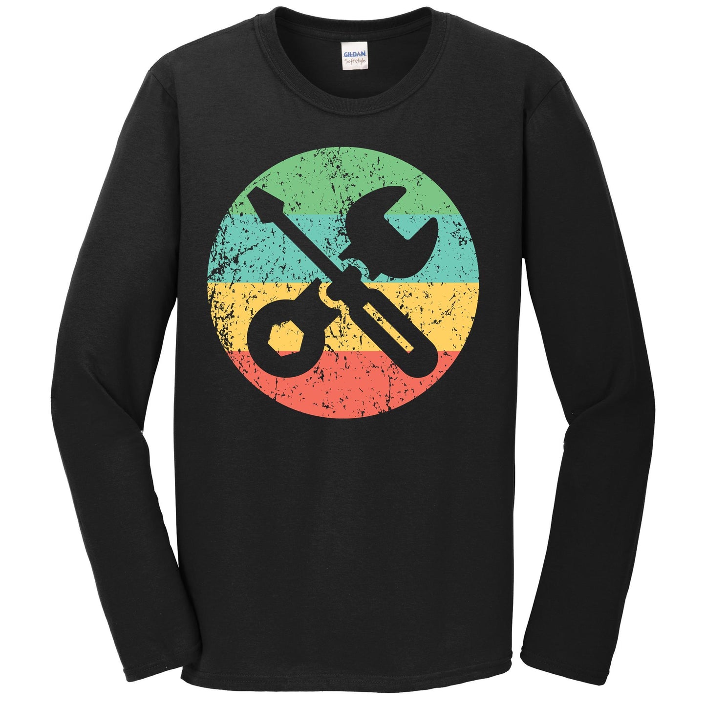 Car Mechanic Long Sleeve Shirt - Retro Screwdriver Wrench T-Shirt
