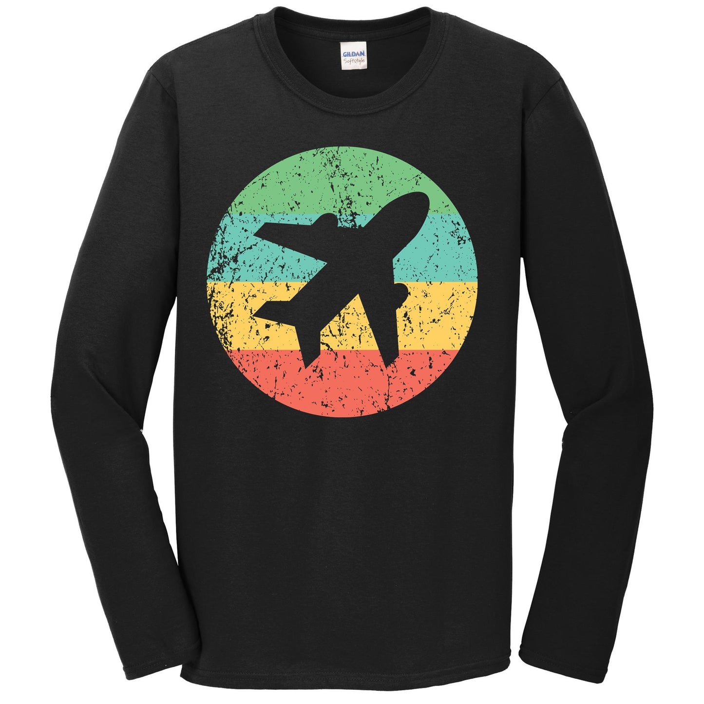 Pilot Long Sleeve Shirt - Vintage Retro Airplane T-Shirt