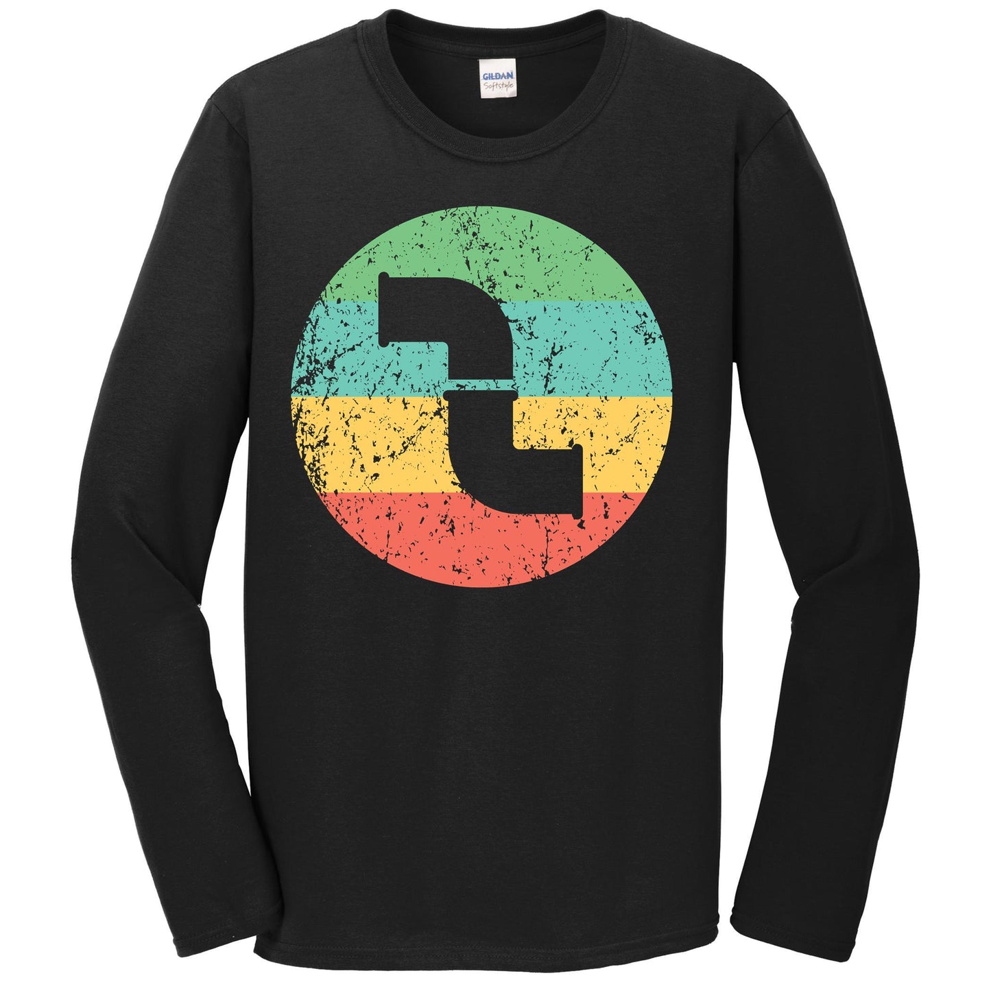 Plumber Long Sleeve Shirt - Vintage Retro Water Pipes T-Shirt