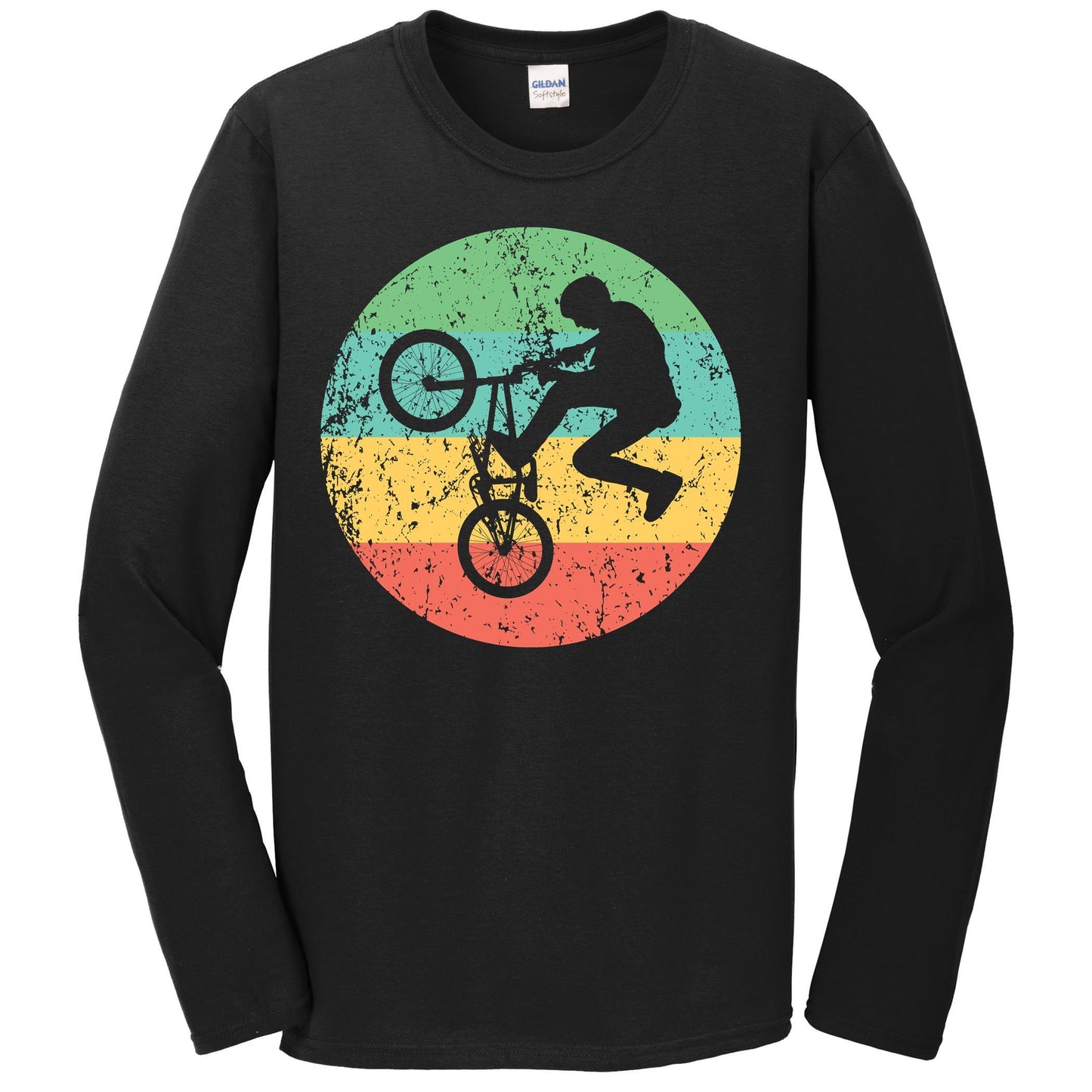 BMX Long Sleeve Shirt - Vintage Retro BMX Bike Rider T-Shirt